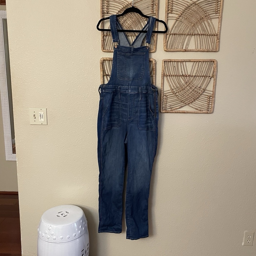Madewell Bib Denim Overalls  Faded Rancher Y2K Utilitarian 90s Sz L‎ B24 - Picture 2 of 5